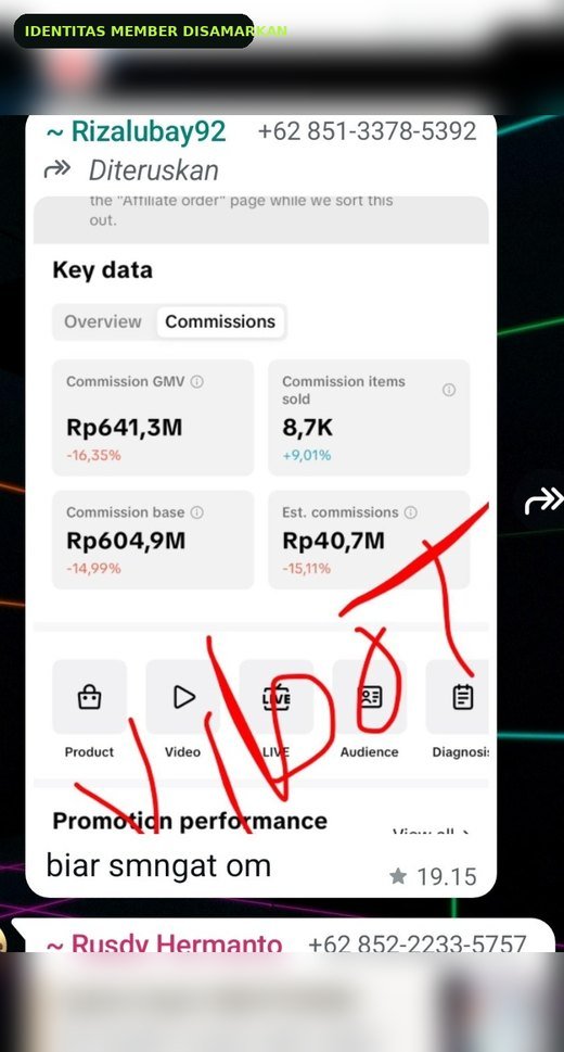 Screenshot hasil Shopee Affiliate