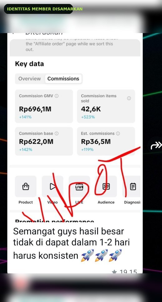 Screenshot hasil member ketujuh