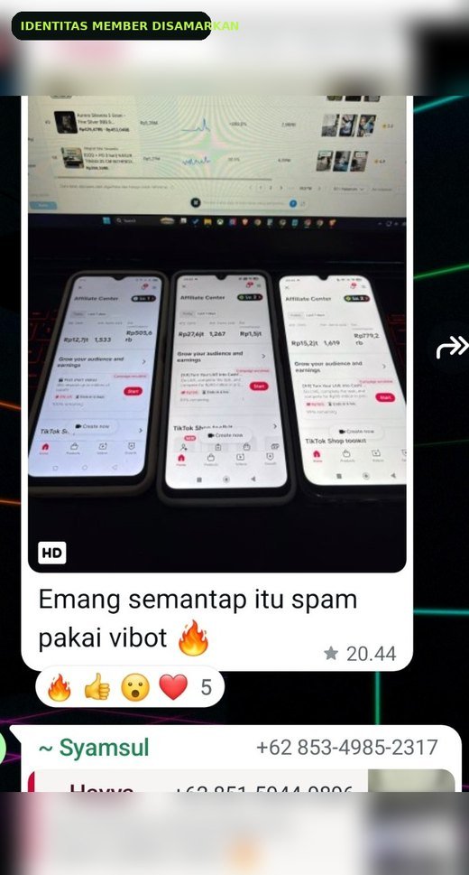 Screenshot hasil member kesepuluh